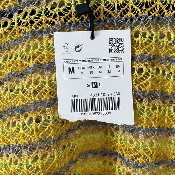 BNWT Zara Yellow Pointelle Knit Lightweight Crop Sweater - Picture 10 of 14